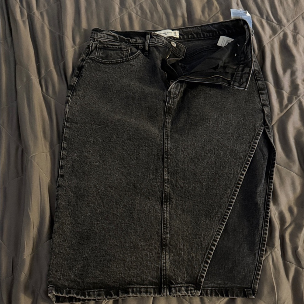 Abercrombie & Fitch Charcoal Denim Skirt